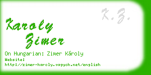 karoly zimer business card